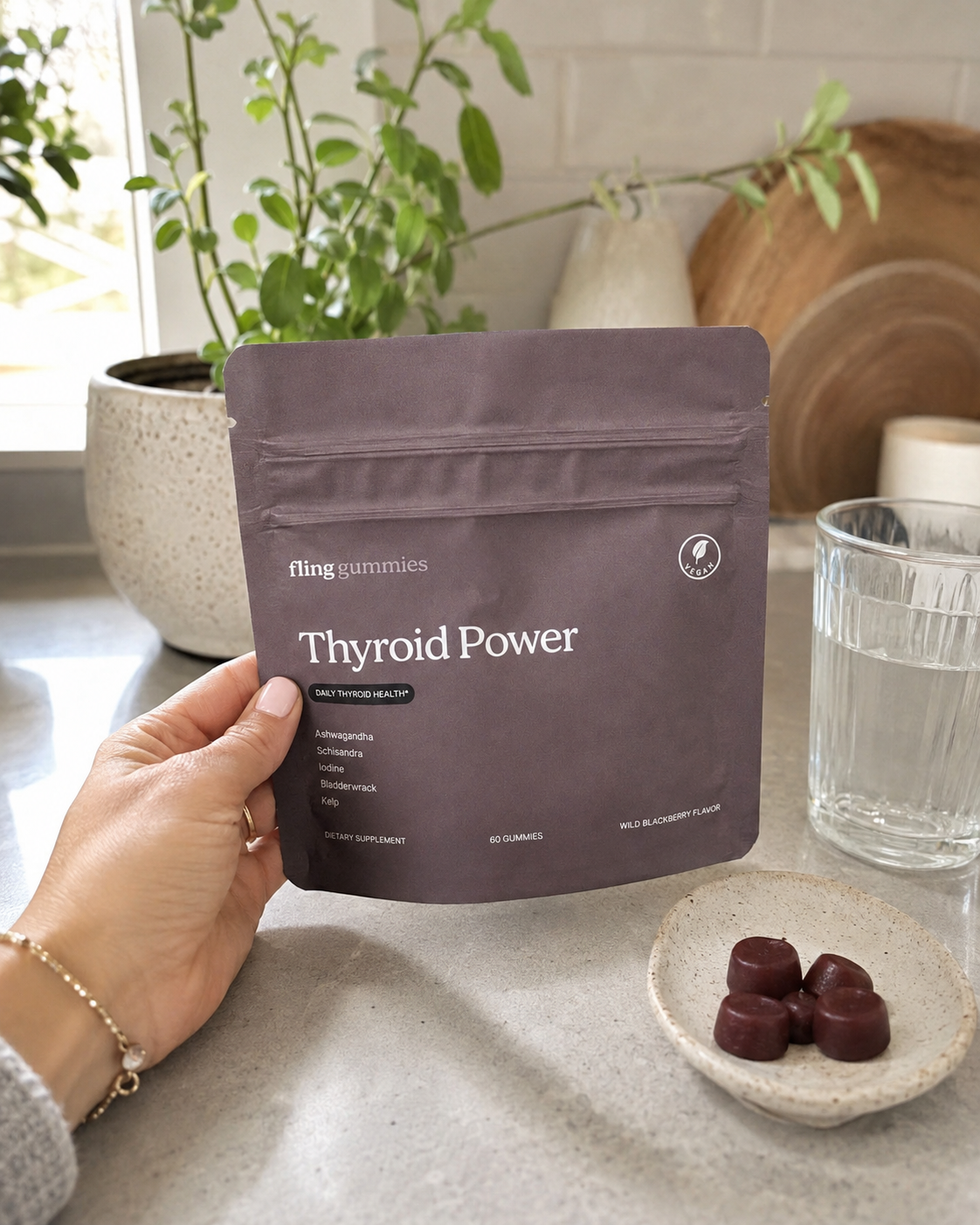 Thyroid Power on a table beside a morning coffee