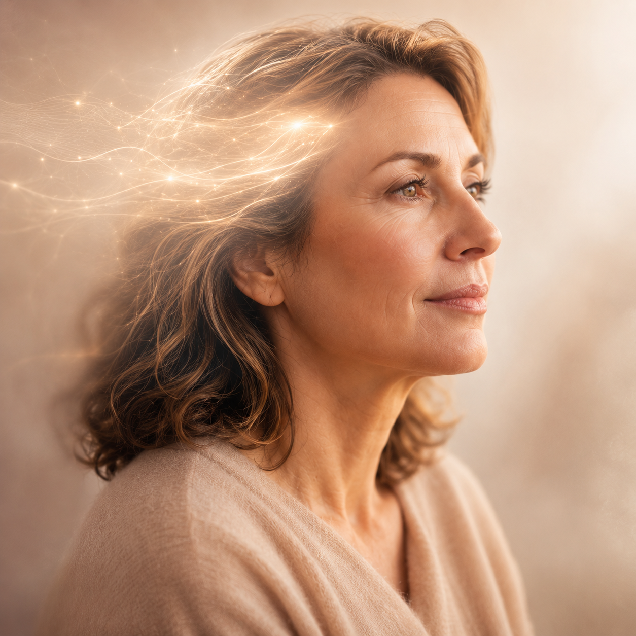 Woman with a clear, focused expression